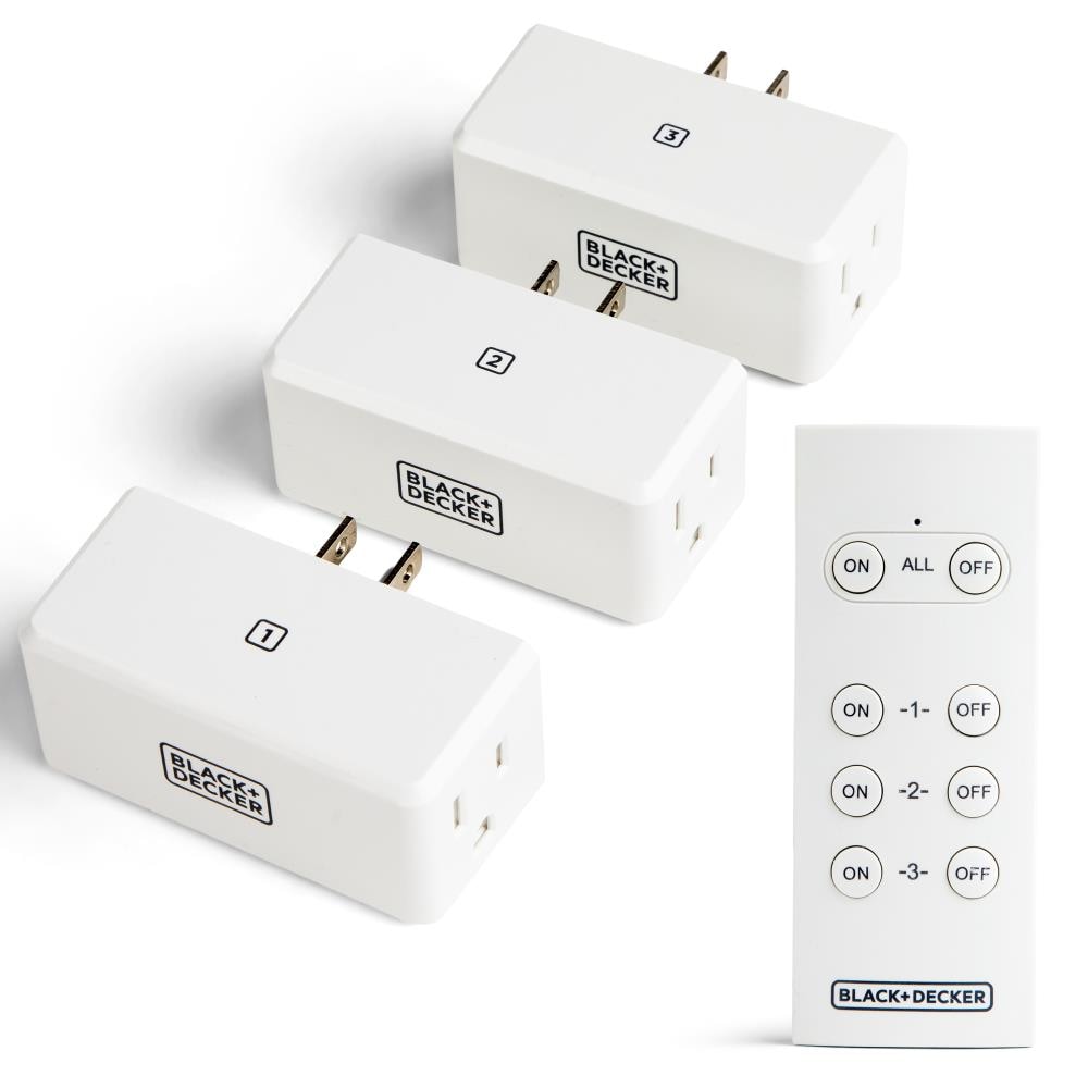 BLACK+DECKER Wireless Remote Control Outlets White/Mat ... - Lowe's