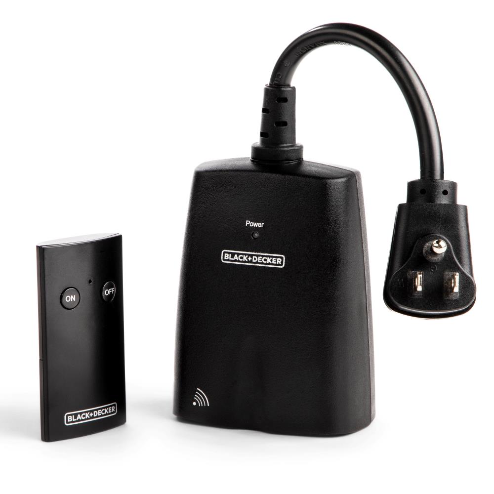 BLACK+DECKER Wireless Remote Control Outlets Black/Mat ... - Lowe's